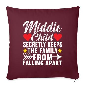 Enfants du milieu Frères et sœurs du milieu - Housse de coussin décorative 45 x 45 cm - bordeaux - Devant