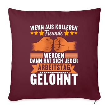 Abschiedsgeschenk Jobwechsel Kollege - Sofakissenbezug 45 x 45 cm - Burgunderrot - Vorne