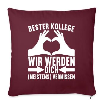Abschiedsgeschenk Jobwechsel Kollege - Sofakissenbezug 45 x 45 cm - Burgunderrot - Vorne