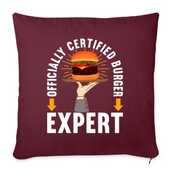Hamburgers de restauration rapide - Housse de coussin décorative 45 x 45 cm - bordeaux - Devant