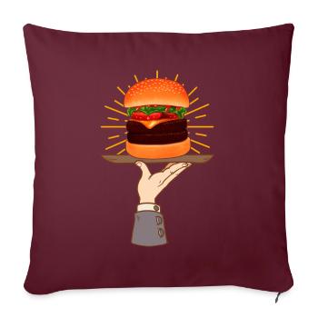 Hamburgers de restauration rapide - Housse de coussin décorative 45 x 45 cm - bordeaux - Devant