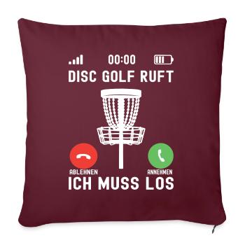 Disc Golf Disc Golfeur - Housse de coussin décorative 45 x 45 cm - bordeaux - Devant