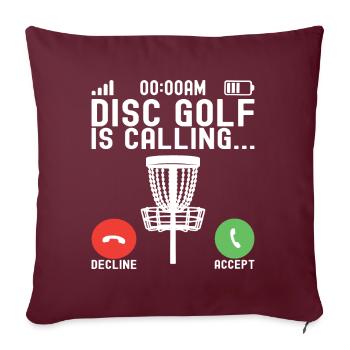 Disc Golf Disc Golfeur - Housse de coussin décorative 45 x 45 cm - bordeaux - Devant