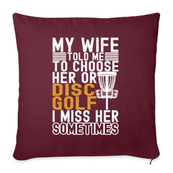 Disc Golf Disc Golfeur - Housse de coussin décorative 45 x 45 cm - bordeaux - Devant