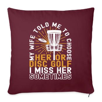 Disc Golf Disc Golfeur - Housse de coussin décorative 45 x 45 cm - bordeaux - Devant