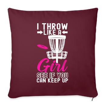 Disc Golf Disc Golfeur - Housse de coussin décorative 45 x 45 cm - bordeaux - Devant