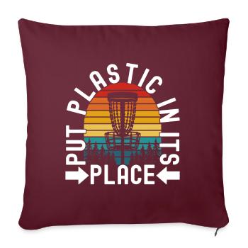 Disc Golf Disc Golfeur - Housse de coussin décorative 45 x 45 cm - bordeaux - Devant