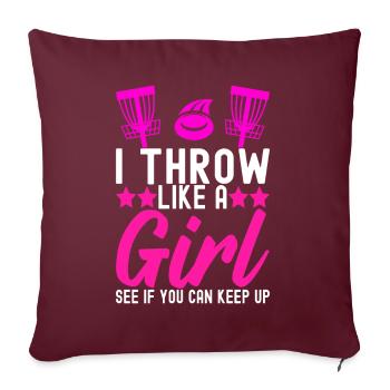Disc Golf Disc Golfeur - Housse de coussin décorative 45 x 45 cm - bordeaux - Devant