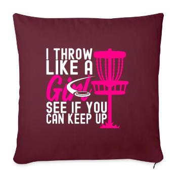 Disc Golf Disc Golfeur - Housse de coussin décorative 45 x 45 cm - bordeaux - Devant