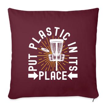Disc Golf Disc Golfeur - Housse de coussin décorative 45 x 45 cm - bordeaux - Devant
