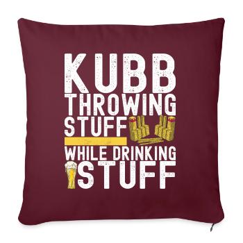 Kubb Wikinger Schach - Sofakissenbezug 45 x 45 cm - Burgunderrot - Vorne