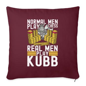 Kubb Wikinger Schach - Sofakissenbezug 45 x 45 cm - Burgunderrot - Vorne