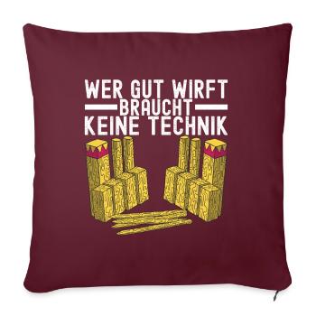 Kubb Wikinger Schach - Sofakissenbezug 45 x 45 cm - Burgunderrot - Vorne