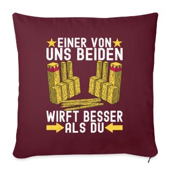Kubb Wikinger Schach - Sofakissenbezug 45 x 45 cm - Burgunderrot - Vorne