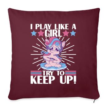 Joueurs de jeu - Housse de coussin décorative 45 x 45 cm - bordeaux - Devant