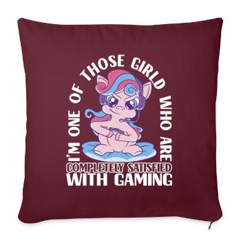 Joueurs de jeu - Housse de coussin décorative 45 x 45 cm - bordeaux - Devant