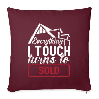 Courtier immobilier Markler Real Estate - Housse de coussin décorative 45 x 45 cm - bordeaux - Devant