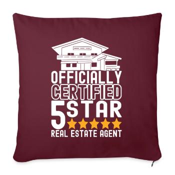 Courtier immobilier Markler Real Estate - Housse de coussin décorative 45 x 45 cm - bordeaux - Devant