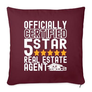 Courtier immobilier Markler Real Estate - Housse de coussin décorative 45 x 45 cm - bordeaux - Devant