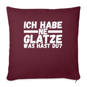 Glatze Glatzkopf - Sofakissenbezug 45 x 45 cm - Burgunderrot - Vorne