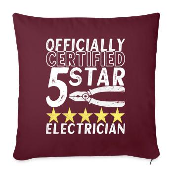 Technicien électricien en électronique - Housse de coussin décorative 45 x 45 cm - bordeaux - Devant