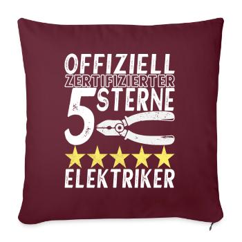 Technicien électricien en électronique - Housse de coussin décorative 45 x 45 cm - bordeaux - Devant