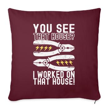 Technicien électricien en électronique - Housse de coussin décorative 45 x 45 cm - bordeaux - Devant