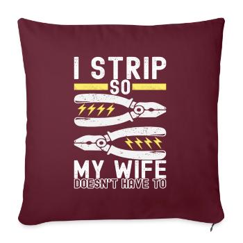 Technicien électricien en électronique - Housse de coussin décorative 45 x 45 cm - bordeaux - Devant
