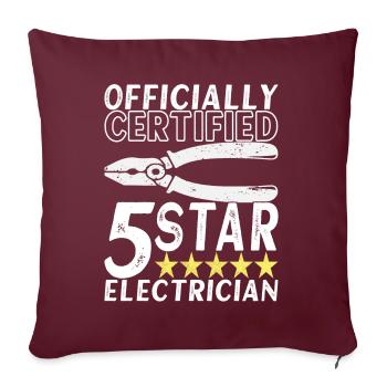 Technicien électricien en électronique - Housse de coussin décorative 45 x 45 cm - bordeaux - Devant