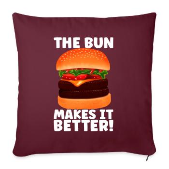 Burger Restauration rapide - Housse de coussin décorative 45 x 45 cm - bordeaux - Devant