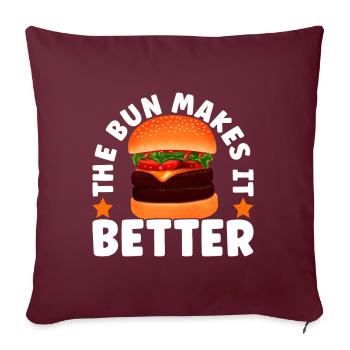 Burger Restauration rapide - Housse de coussin décorative 45 x 45 cm - bordeaux - Devant