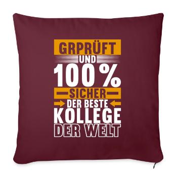 Abschiedsgeschenk Kollege Jobwechel - Sofakissenbezug 45 x 45 cm - Burgunderrot - Vorne