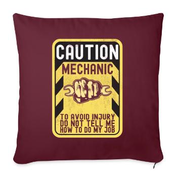 Mécanicien automobile Technicien en mécatronique - Housse de coussin décorative 45 x 45 cm - bordeaux - Devant