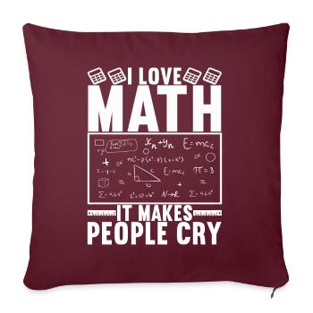Professeur de mathématiques - Housse de coussin décorative 45 x 45 cm - bordeaux - Devant