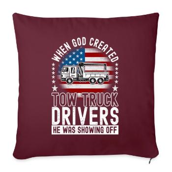 Service de remorquage de dépanneuse - Housse de coussin décorative 45 x 45 cm - bordeaux - Devant