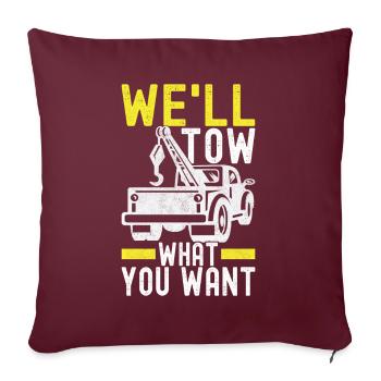 Service de remorquage de dépanneuse - Housse de coussin décorative 45 x 45 cm - bordeaux - Devant