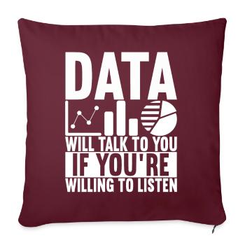 Analyste de données Data Scientist - Housse de coussin décorative 45 x 45 cm - bordeaux - Devant