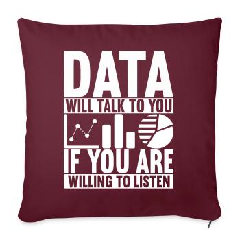 Analyste de données Data Scientist - Housse de coussin décorative 45 x 45 cm - bordeaux - Devant