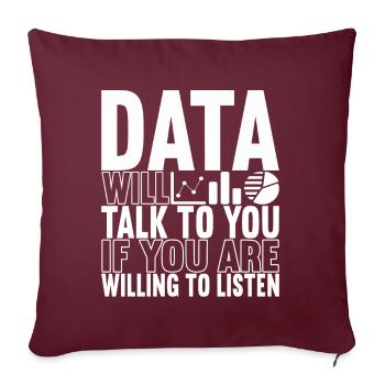 Analyste de données Data Scientist - Housse de coussin décorative 45 x 45 cm - bordeaux - Devant