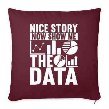 Analyste de données Data Scientist - Housse de coussin décorative 45 x 45 cm - bordeaux - Devant