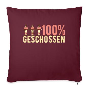 Tischfussball Tischkicker - Sofakissenbezug 45 x 45 cm - Burgunderrot - Vorne