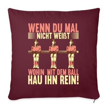 Tischfussball Tischkicker - Sofakissenbezug 45 x 45 cm - Burgunderrot - Vorne