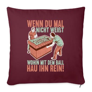 Tischfussball Tischkicker - Sofakissenbezug 45 x 45 cm - Burgunderrot - Vorne