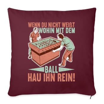 Tischfussball Tischkicker - Sofakissenbezug 45 x 45 cm - Burgunderrot - Vorne