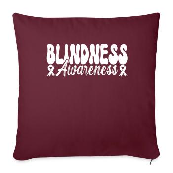 Déficience visuelle aveugle - Housse de coussin décorative 45 x 45 cm - bordeaux - Devant