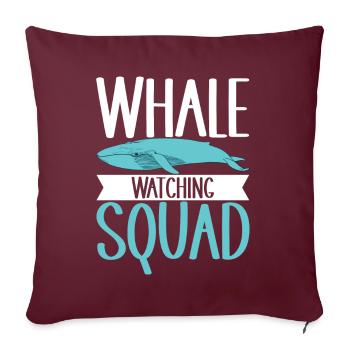 Observateurs de baleines - Housse de coussin décorative 45 x 45 cm - bordeaux - Devant