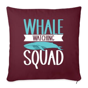 Observateurs de baleines - Housse de coussin décorative 45 x 45 cm - bordeaux - Devant