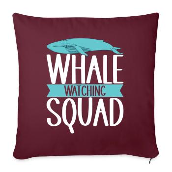Observateurs de baleines - Housse de coussin décorative 45 x 45 cm - bordeaux - Devant