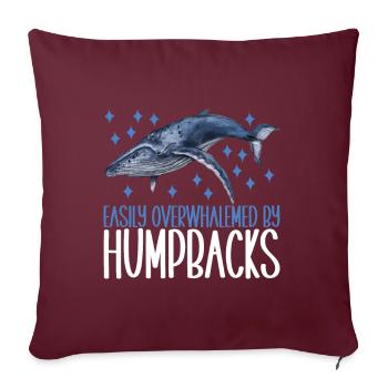 Observateurs de baleines - Housse de coussin décorative 45 x 45 cm - bordeaux - Devant