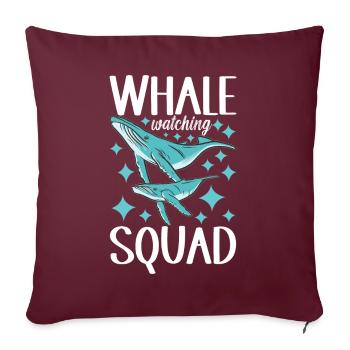 Observateurs de baleines - Housse de coussin décorative 45 x 45 cm - bordeaux - Devant
